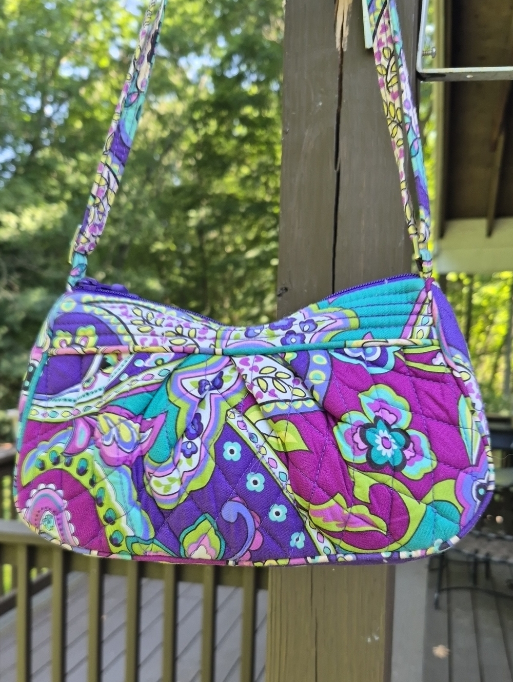 Vera Bradley Heather Frannie Crossbody Bag Purse Retired 2013 Paisley - Picture 6 of 12